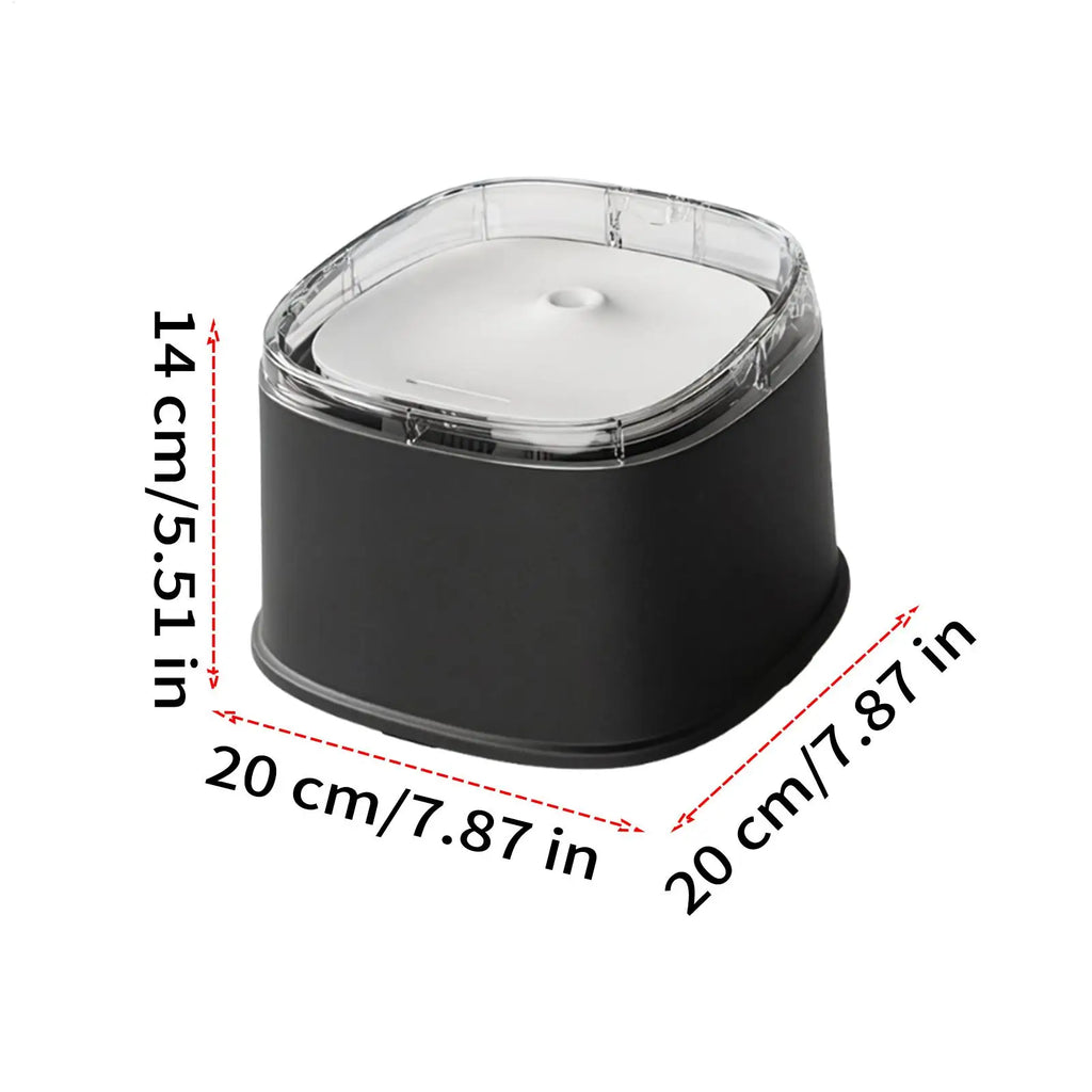 Quiet Automatic Cat Water Fountain 2.2L with Drip Pad & USB Cat Water Fountain Qme