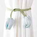 Elegant Tulip Curtain Tiebacks | Adjustable Rope Straps 4 Colors Curtain Tiebacks Qme Blue 1Pcs