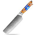 7" Nakiri Knife – Japanese Damascus Steel & Wood Handle Nakiri Chef Knife Qst Nakiri Knife