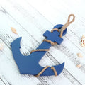 Nautical Anchor Wall Decor – Blue Distressed Wood & Rope Nautical Wall Decor Qme Default Title