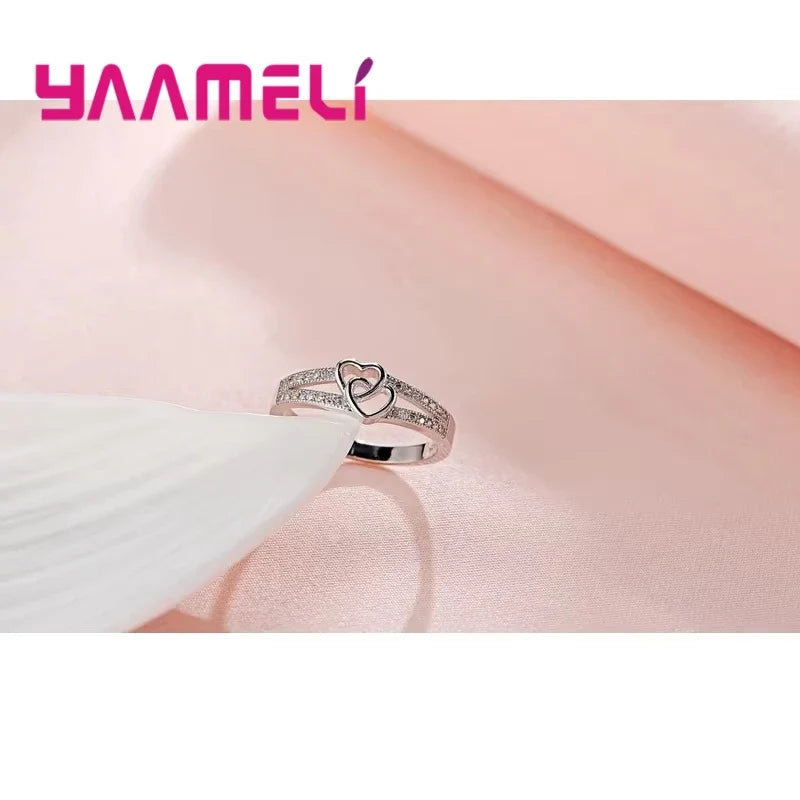 925 Sterling Silver CZ Cross Love Ring – Gift for Her Sterling Silver Ring Qme