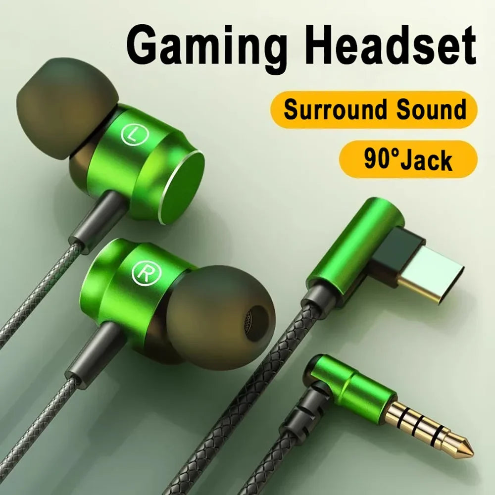 90° Wired Gaming Headset HiFi Surround Sound with Mic Wired Gaming Headset Qme