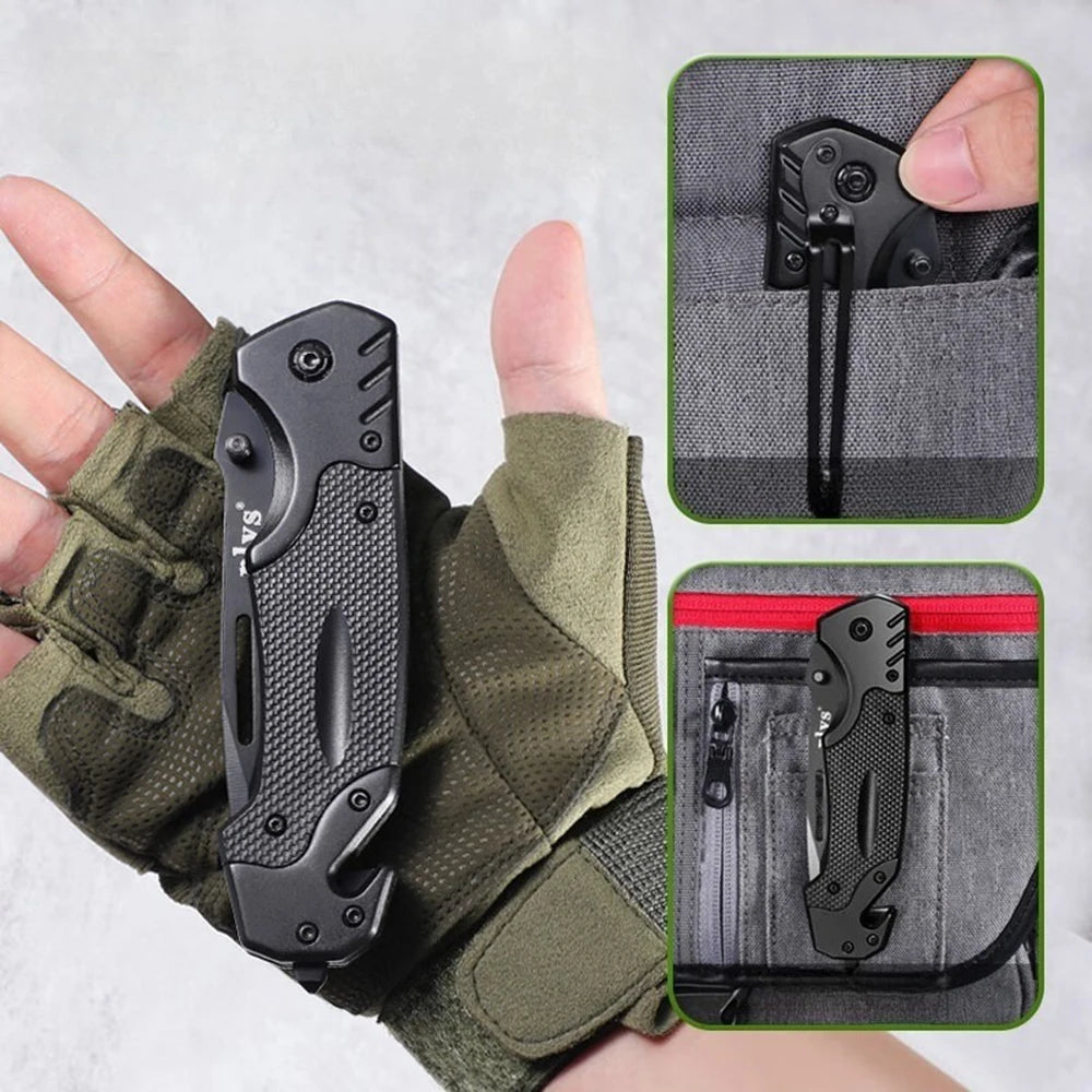 PLYS Stainless Steel Folding Pocket Knife – Outdoor BBQ Folding Pocket Knife Qst