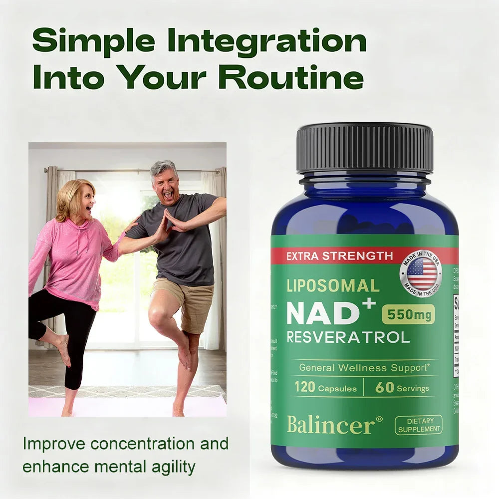 NAD+ Resveratrol Liposomal Supplement – Cellular Energy NAD+ Supplement Qst