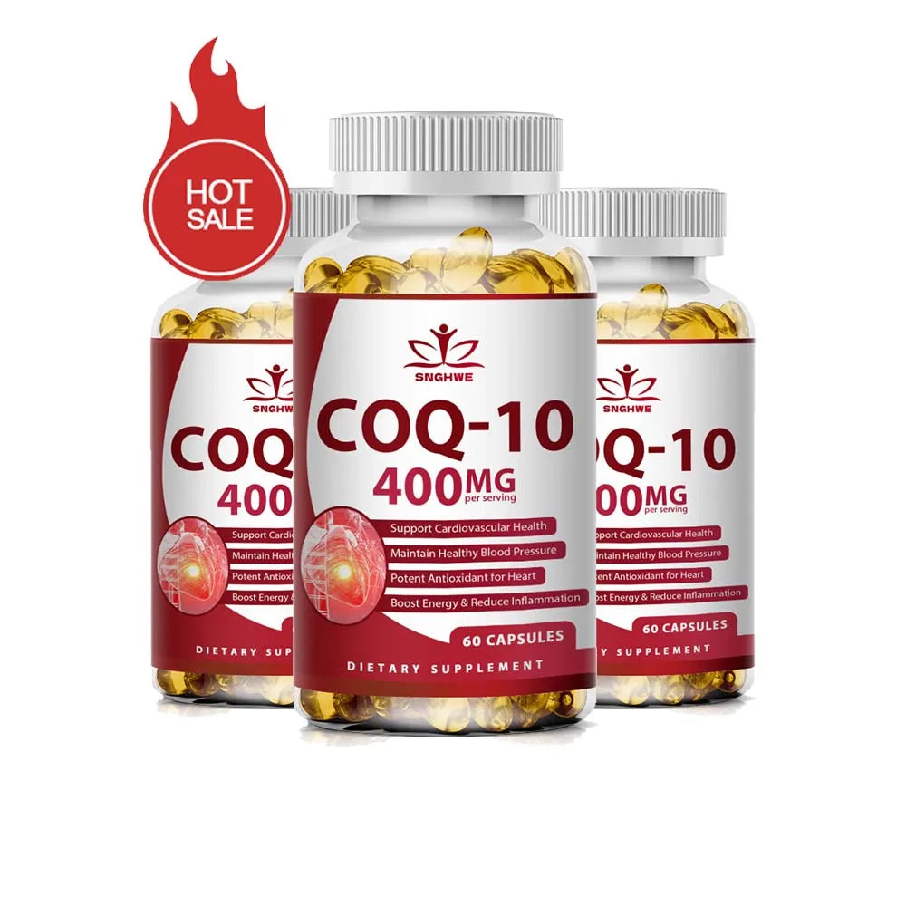 SNGHWE CoQ10 400mg Capsules 120ct – Antioxidant & Energy CoQ10 Supplement Qst 60 count-3 bottle