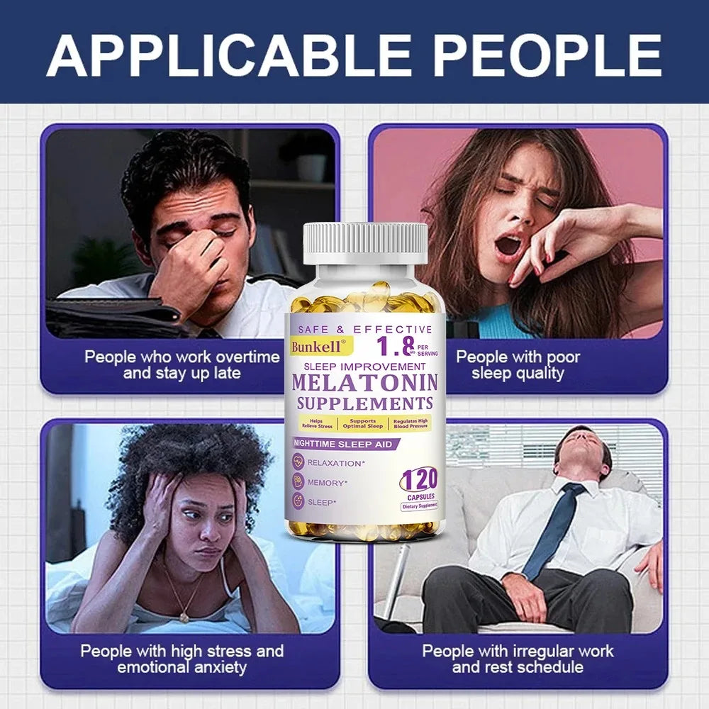 DETOXXTRA Melatonin Sleep Support Supplement – 120 Capsules Sleep Supplement Qst