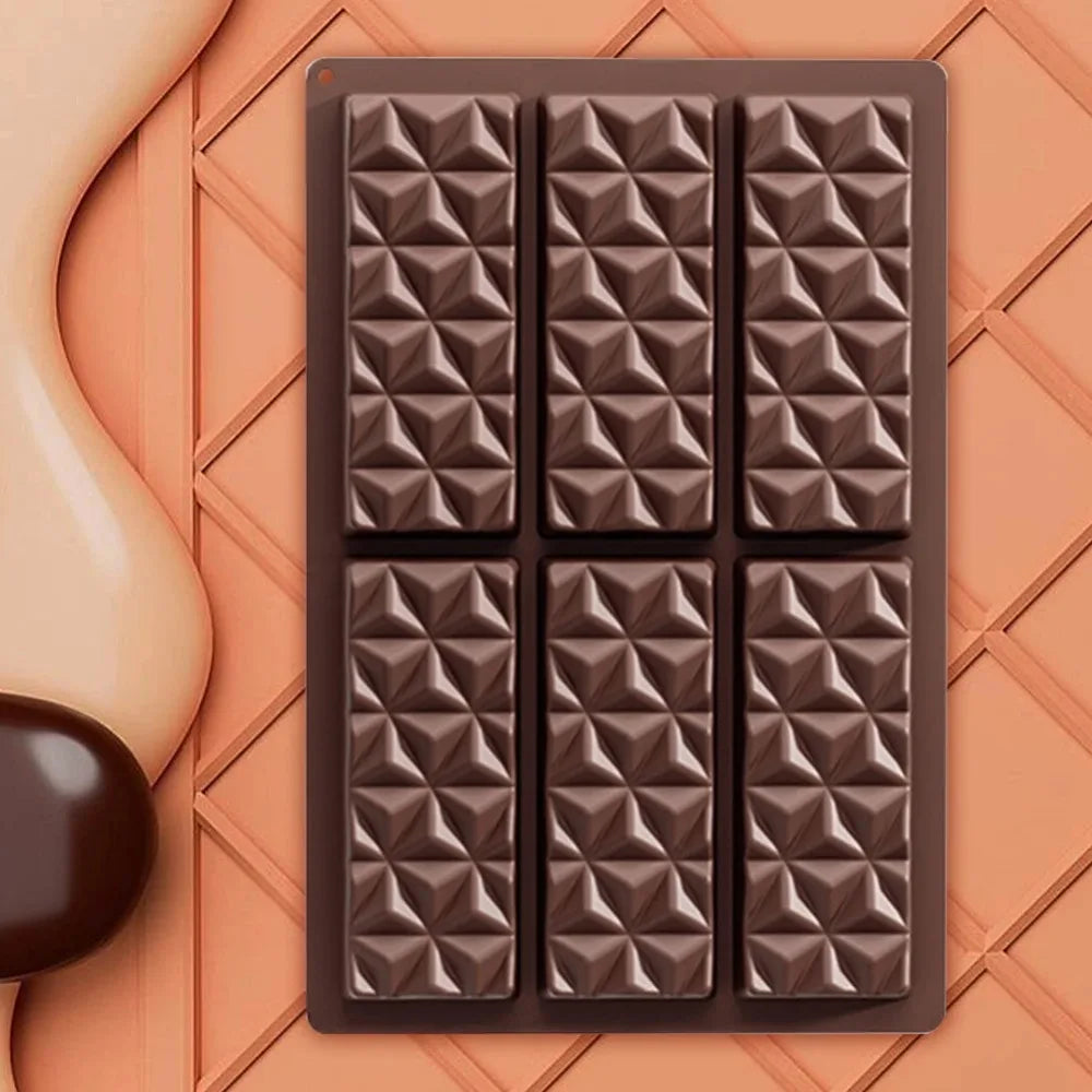6-Cell Silicone Triangle Diamond Mould – Chocolate & Candy DIY Silicone Candy Mould Qme