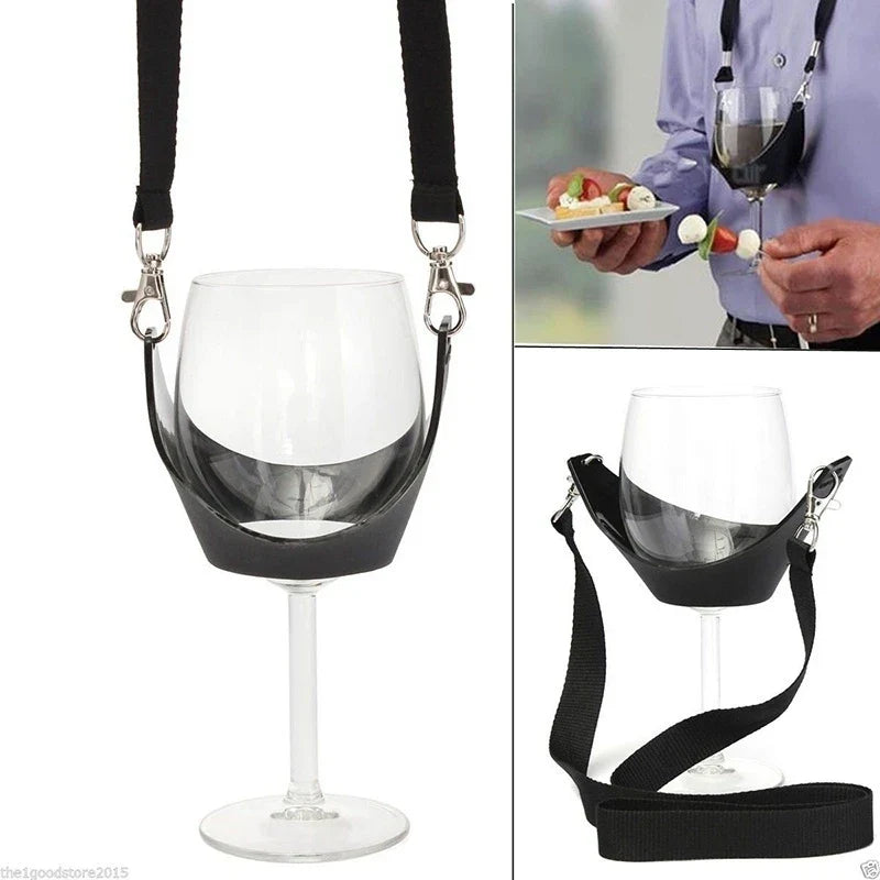 Portable Wine Glass Lanyard Holder – Hands-Free Party Strap Wine Glass Lanyard Qme