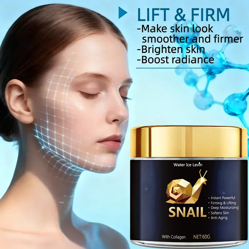 Snail Mucin Cream – Hyaluronic Acid & Collagen Deep Moisture Face Moisturizer Cream Qme
