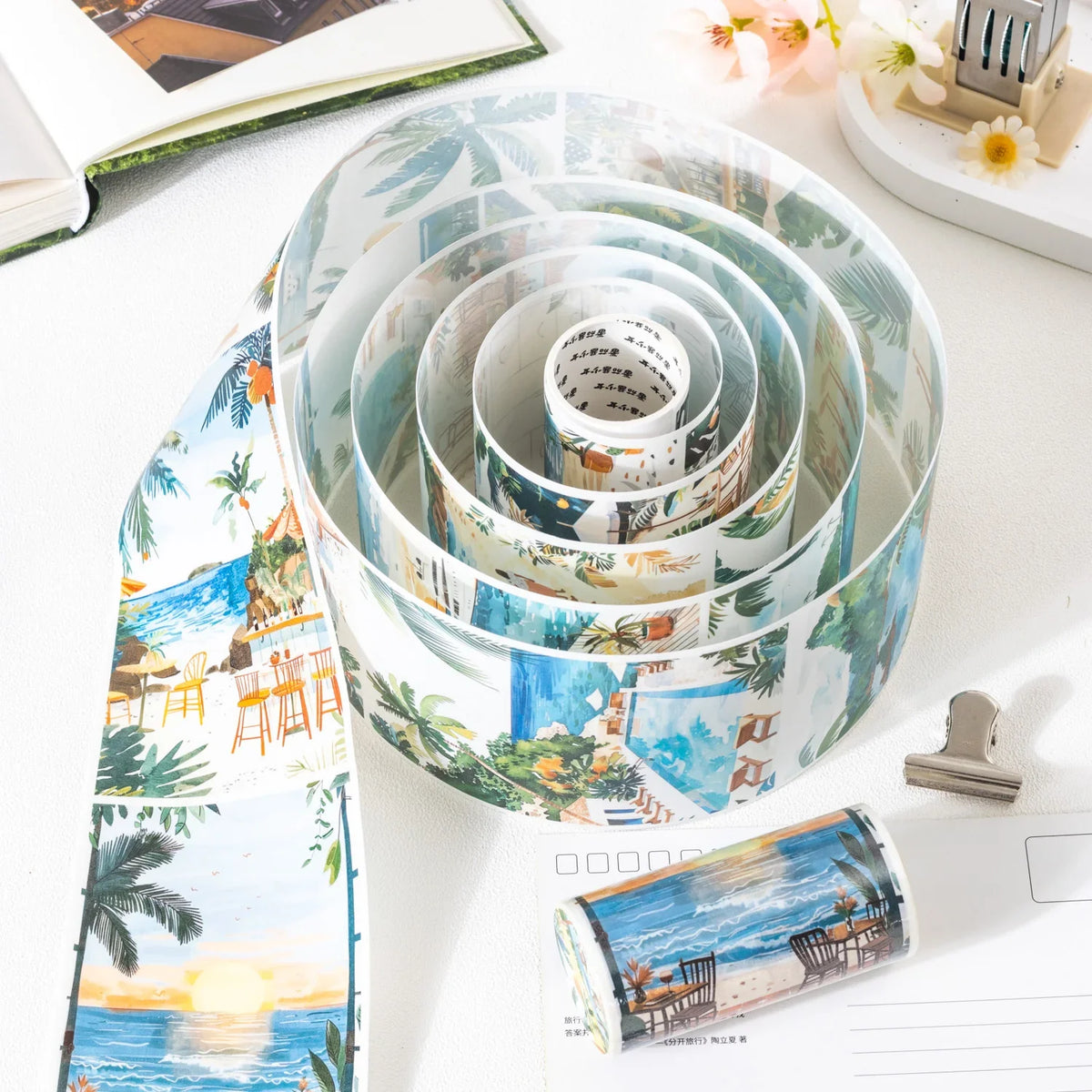 Landscape PET Tape 2M Roll – Scrapbooking & Junk Journal Decorative Craft Tape Qme