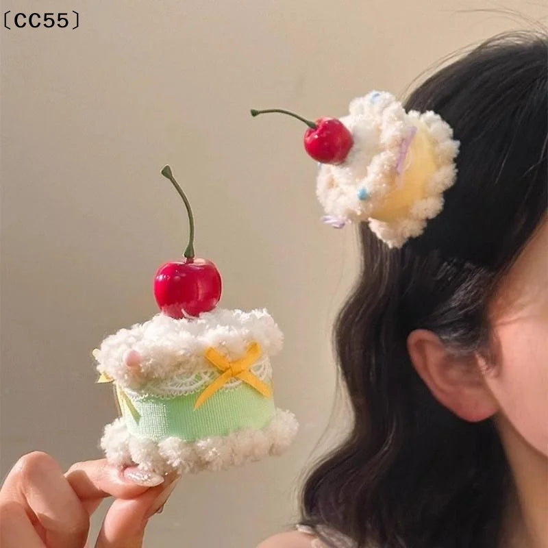 Cute Cherry Cake Hair Clip – Birthday Hairpin Accessory Novelty Hair Clip Qst