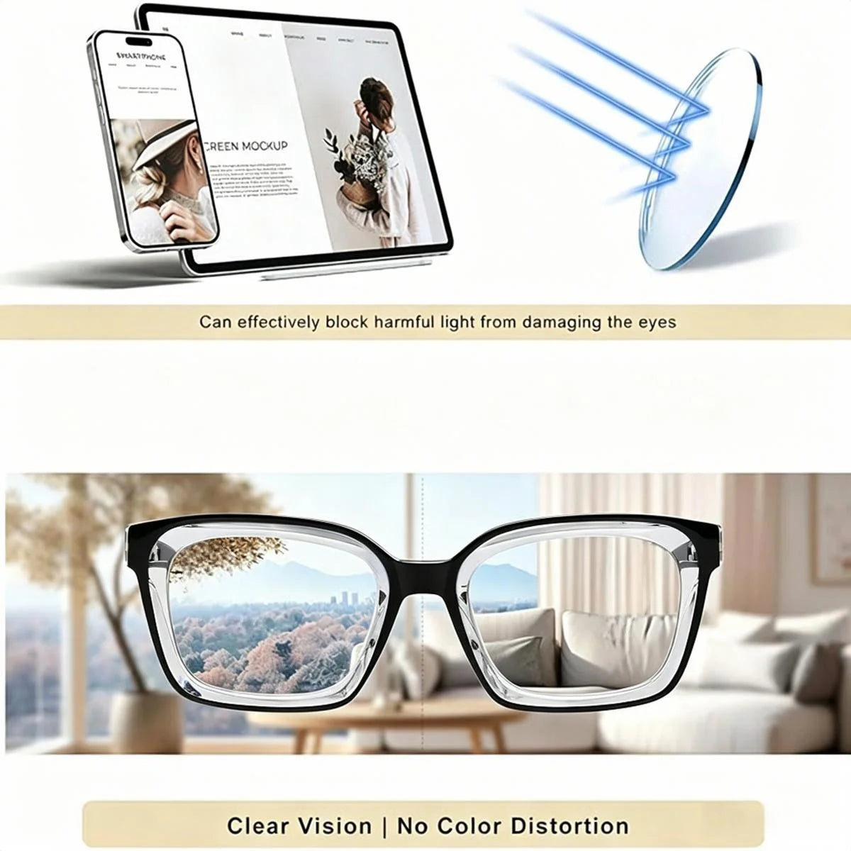 VOPHA Blue Light Blocking Reading Glasses – Square Frame Reading Glasses Qst