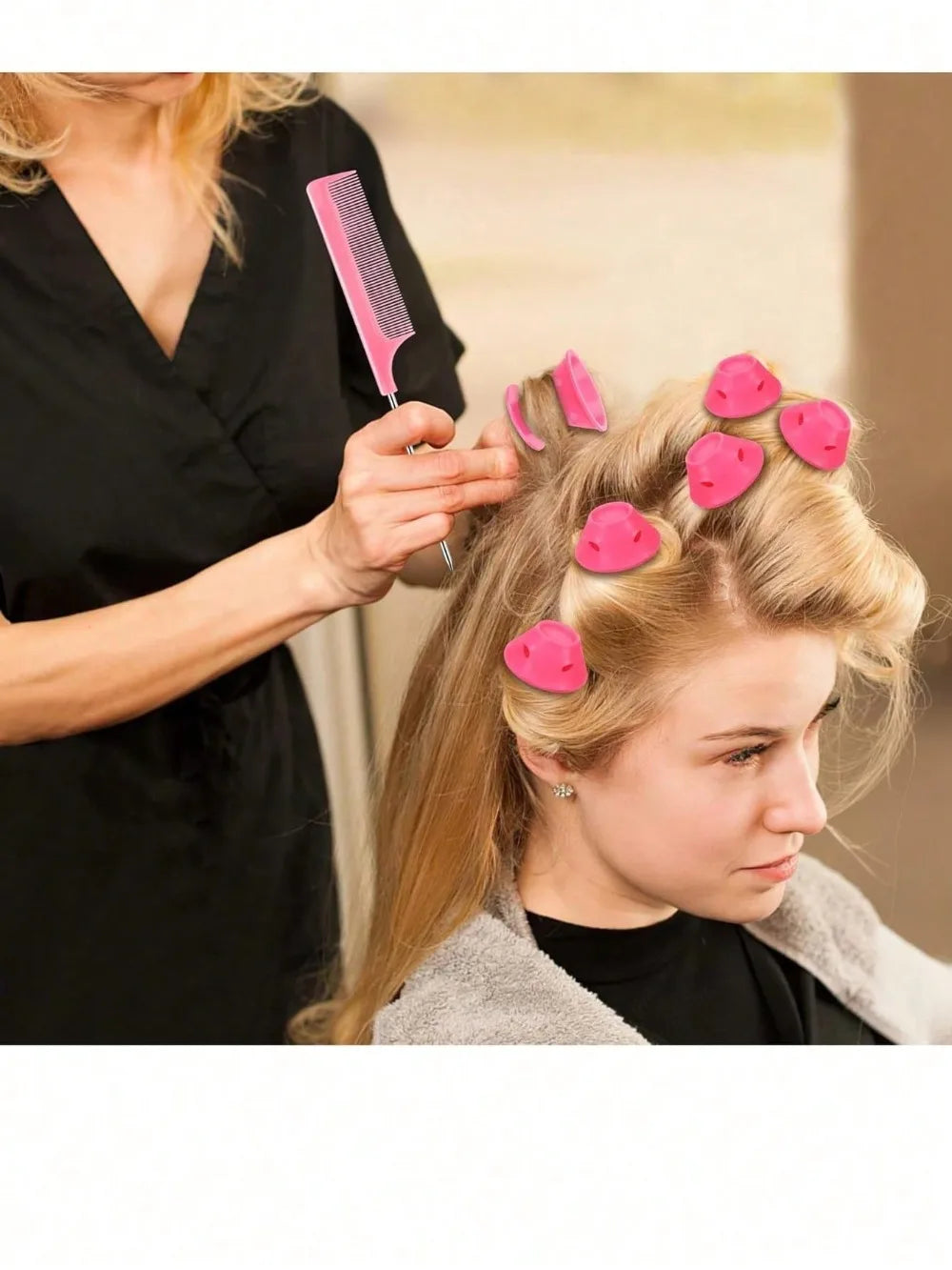 10 Silicone Heatless Hair Rollers – Reusable No-Heat Curlers Heatless Hair Rollers Qme