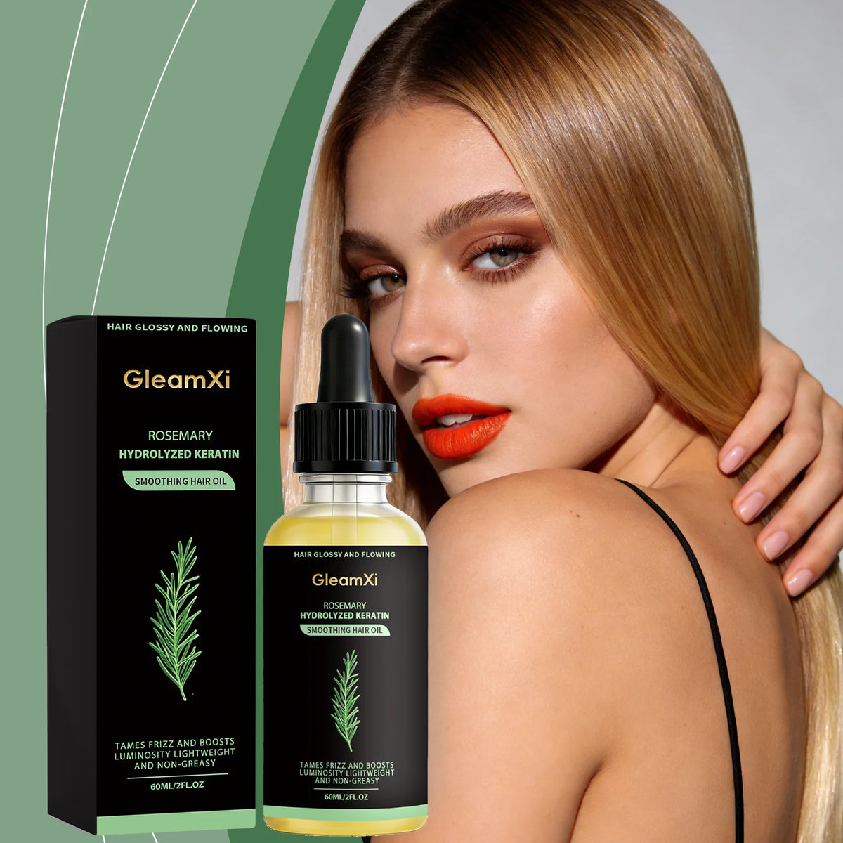 Gleamxi Rosemary Hair Growth Serum 60ml – Men & Women Hair Growth Serum Qst