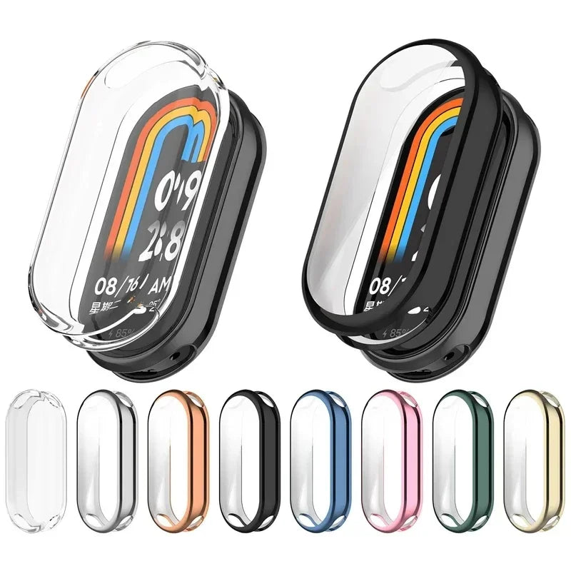 Xiaomi Mi Band 8 Soft TPU Case & Screen Protector | 6 Colors Smartwatch Case Cover Qme