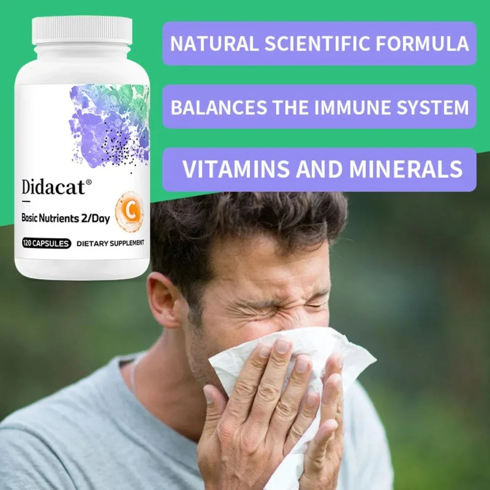 Multivitamin & Mineral Capsules – Zinc, D3 & K2 | Didacat Multivitamin Supplement Qst