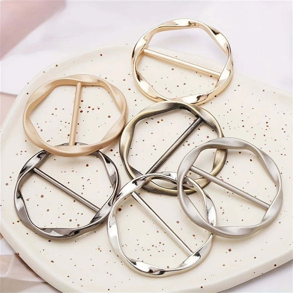 Metal Circle Scarf Clips & T-Shirt Ring Buckles for Women Scarf & Shirt Clip Qme