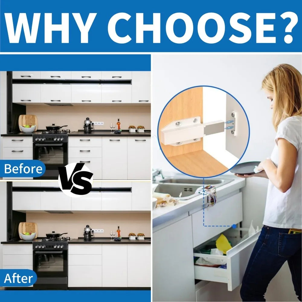 Magnetic Push-to-Open Cabinet Latches | Door & Drawer Closer Cabinet Door Latch Qme