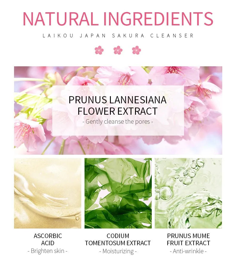LAIKOU Sakura Cherry Blossom Facial Cleanser – 50g Facial Cleanser Qst