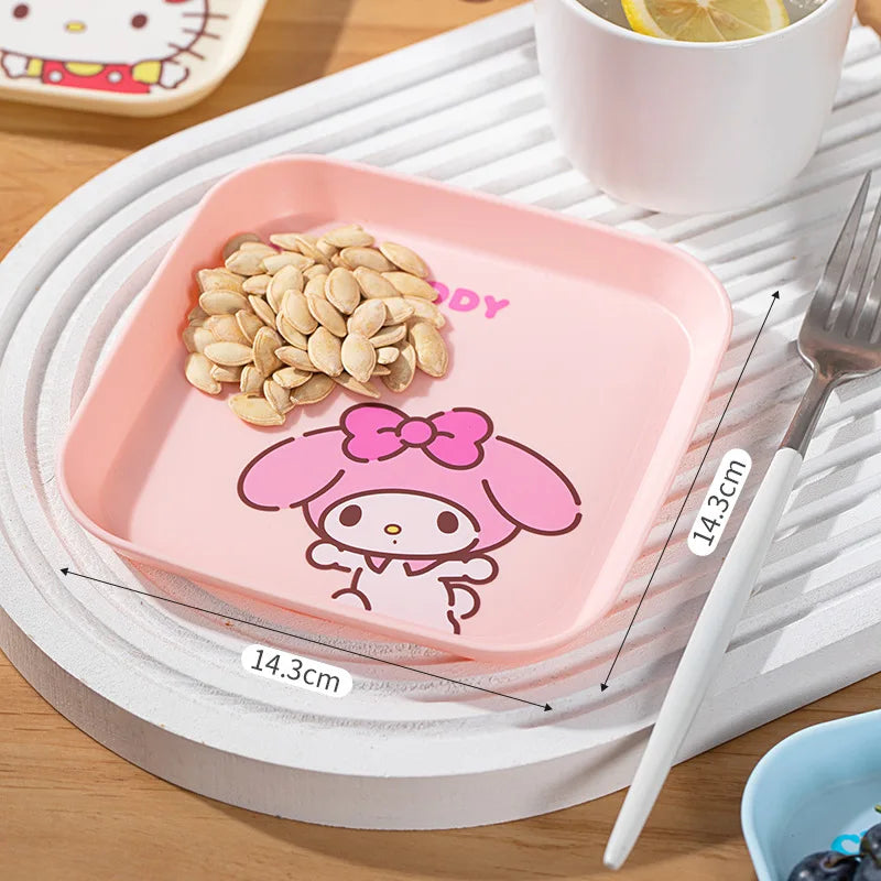 Hello Kitty Kuromi Cartoon Bone Dish & Fruit Plate | 4 Colors Cartoon Novelty Plate Qme 2