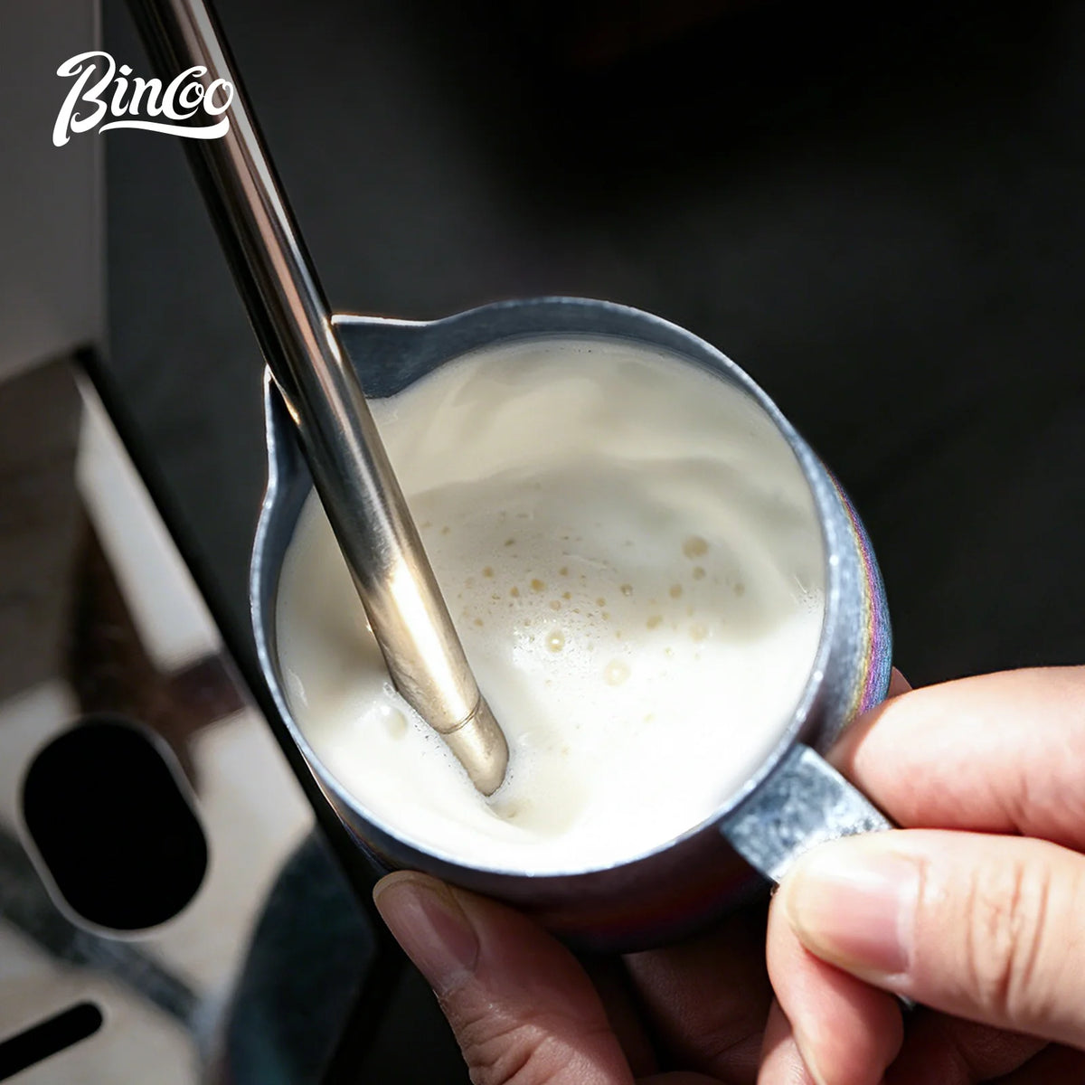 Bincoo Pure Titanium Milk Frothing Pitcher – Latte Art Jug Milk Frothing Pitcher Qst