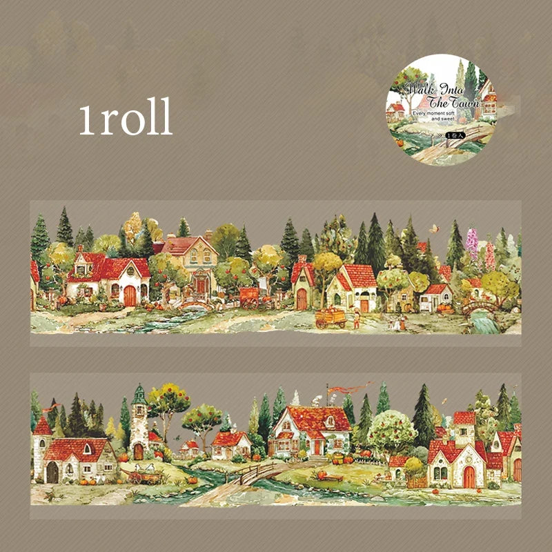 Watercolor Fairy Tale Washi Tape – 6 Colors for Journaling Decorative Washi Tape Qme F