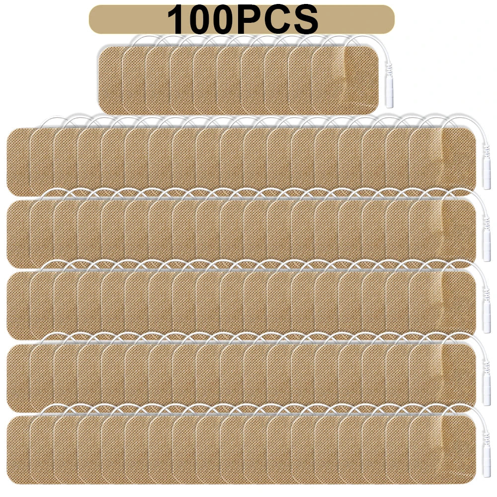 TENS EMS Electrode Pads Reusable Self-Adhesive Gel – 10–100 Pcs Electrode Pads Qst 100pcs