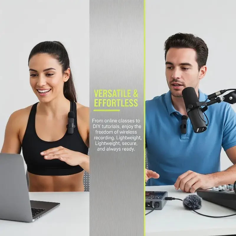 K9 Wireless Lavalier Microphone – Clear Audio for Video Recording Wireless Lavalier Mic Qme