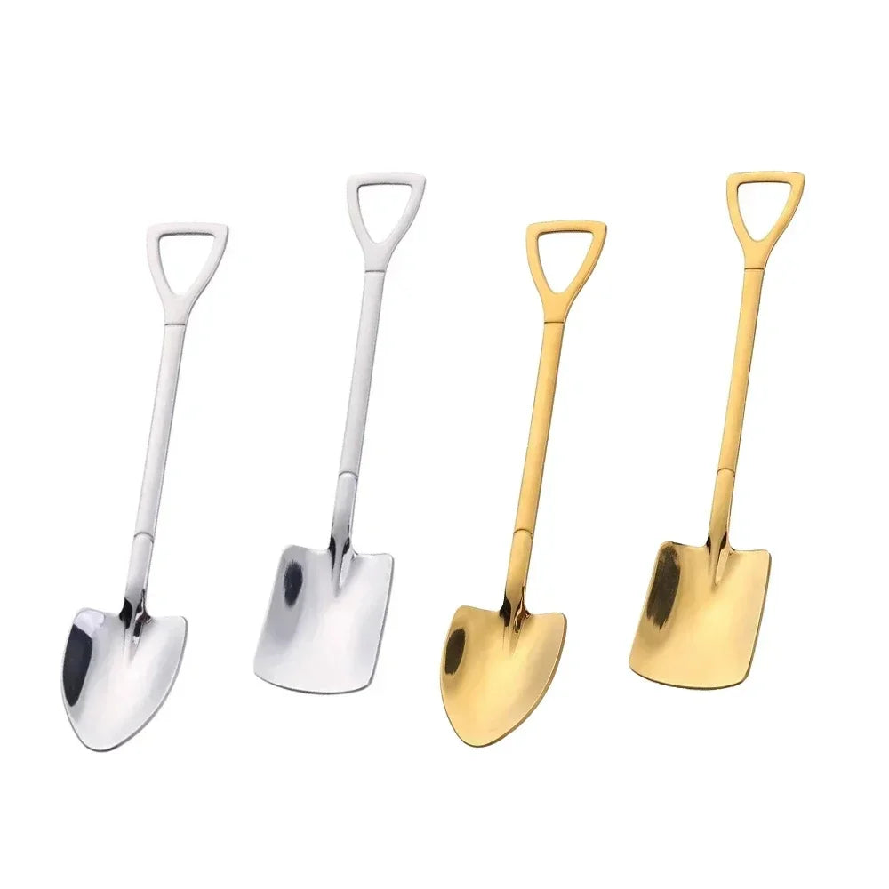 Stainless Steel Ice Cream Dessert Spoon Set – 5 Colors, 4 Pcs Dessert Spoon Set Qme 4pcs Mixed