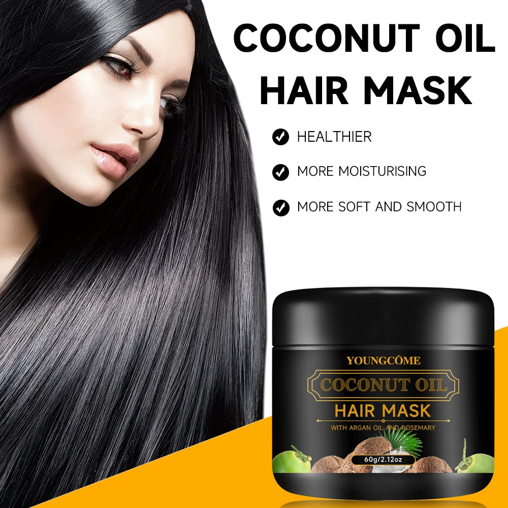 YOUNGCOME Coconut Oil Hair Mask – Rosemary & Ginger, All Types Coconut Oil Hair Mask Qst 60G