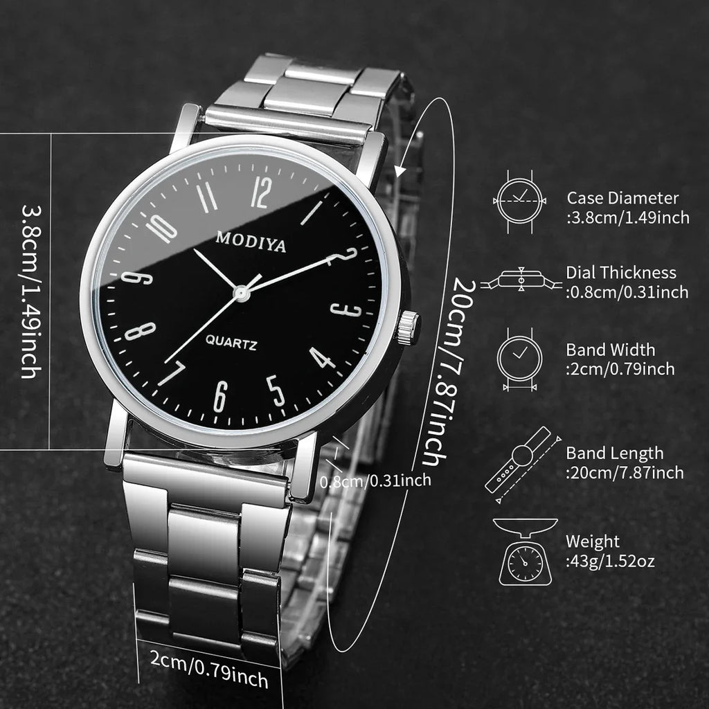2-Pack Men's Analog Quartz Business Fashion Watches Men's Quartz Watch Qme