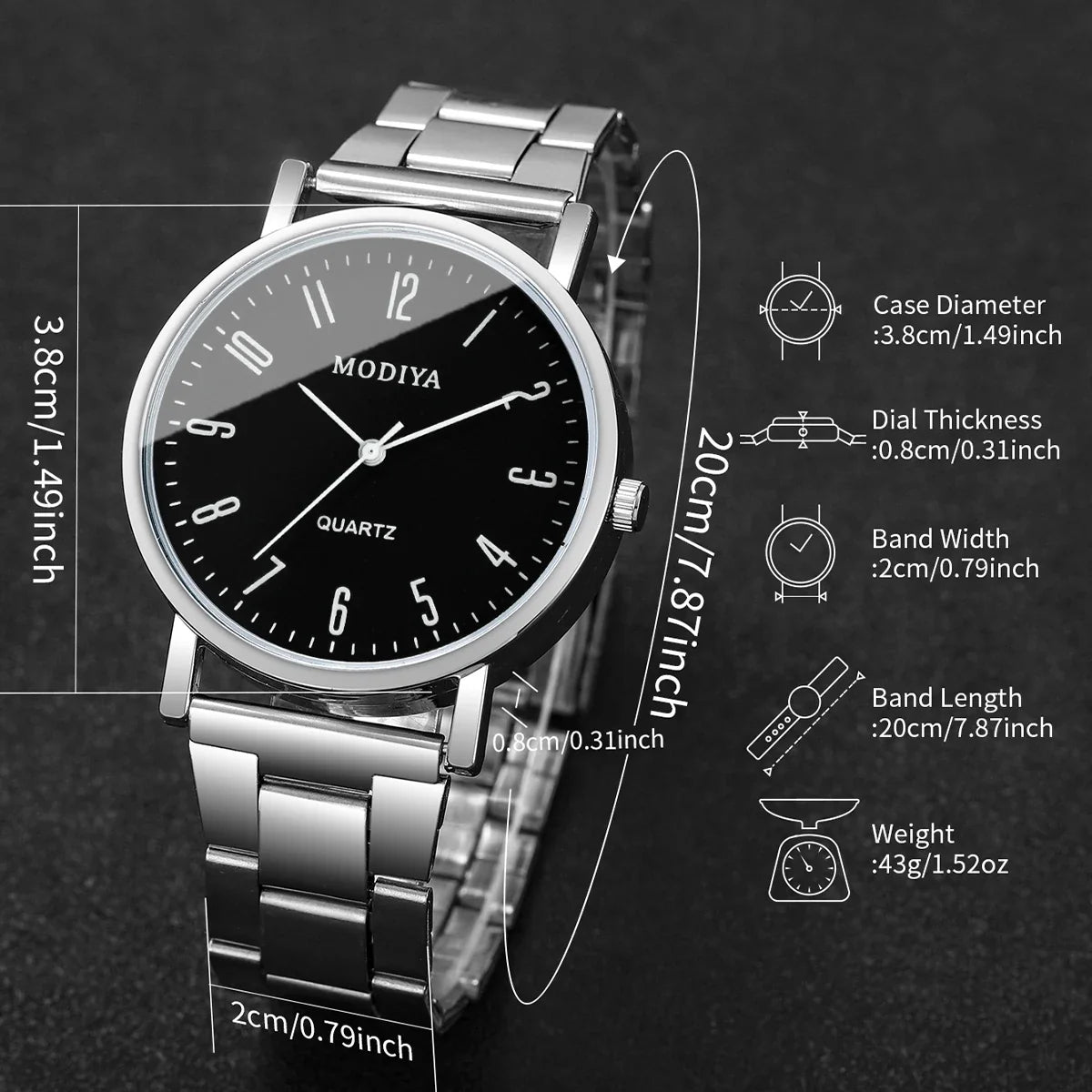 2-Pack Men's Analog Quartz Business Fashion Watches Men's Quartz Watch Qme