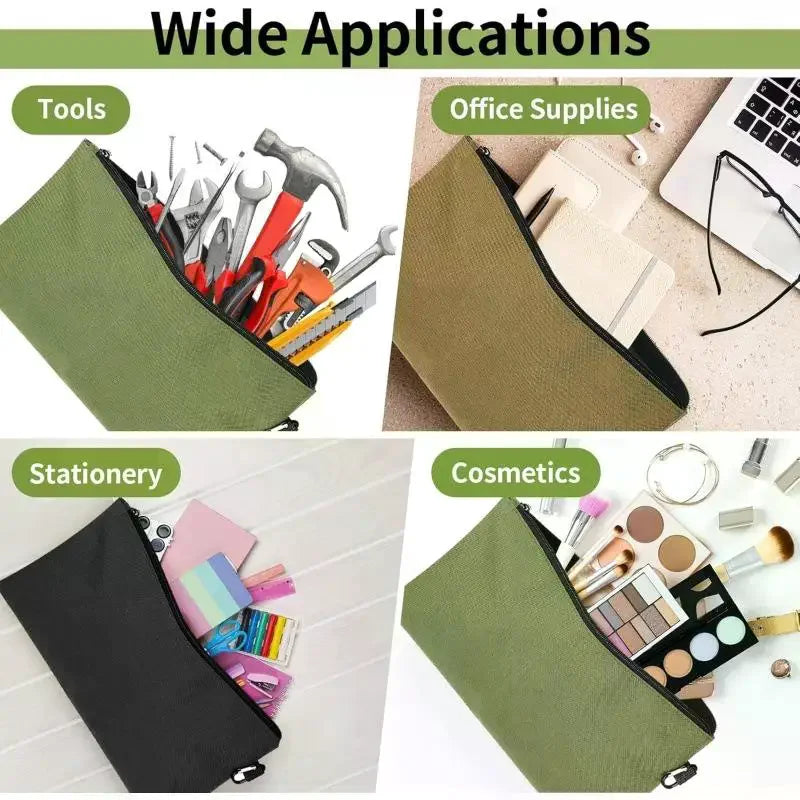Multipurpose Tool Pouch Bag with Zipper & Carabiner Tool Storage Pouch Qme