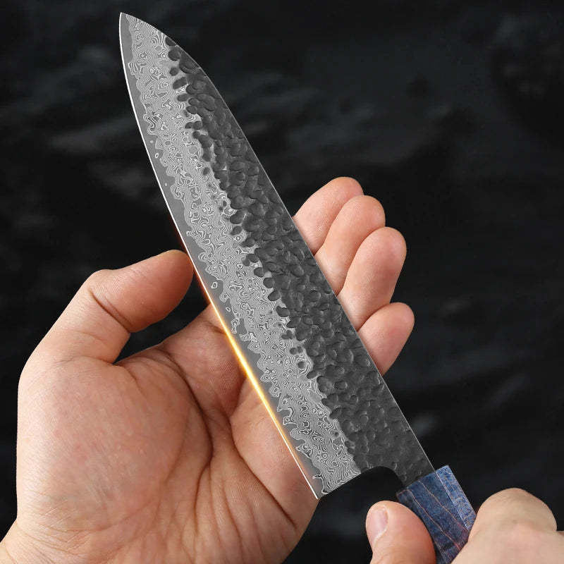 4-Piece Damascus Steel Japanese Kitchen Knife Set | Wood Handle Kitchen Knife Set Qst