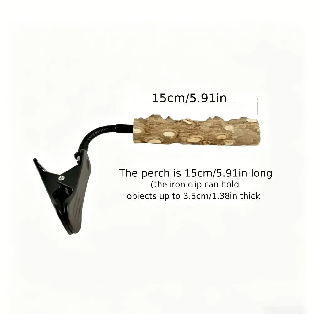 Clip-On Bird Potty Training Perch | Adjustable Natural Wood Bird Training Perch Qme