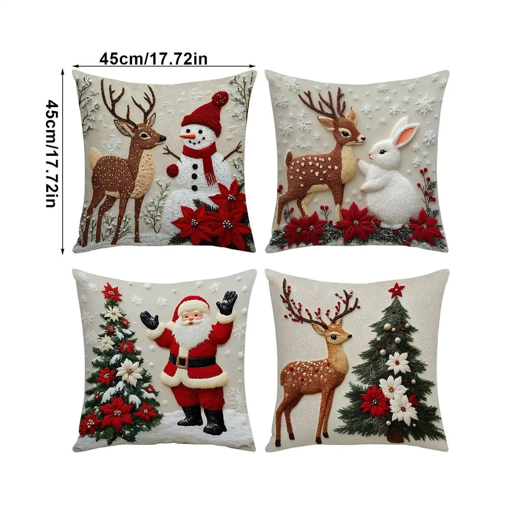 Christmas Pillow Covers – Soft Festive Cushion Cases for Sofa Christmas Pillow Cover Qme