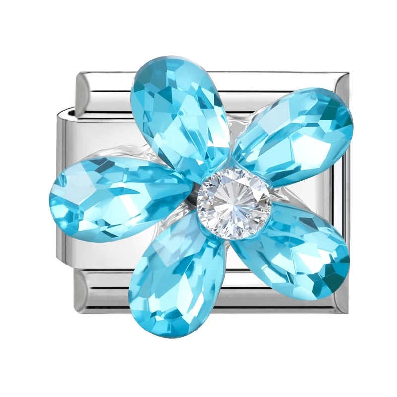Zircon Italian Charm Links – Bow Knot Floral Heart Butterfly Italian Charm Links Qme Style 14