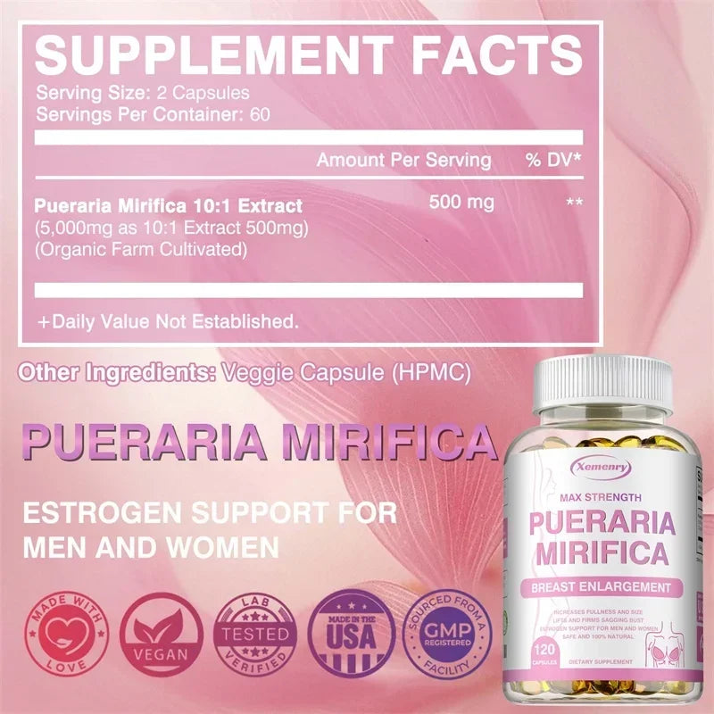 Pueraria Mirifica Capsules – Women's Wellness, Non-GMO Herbal Supplement Qst