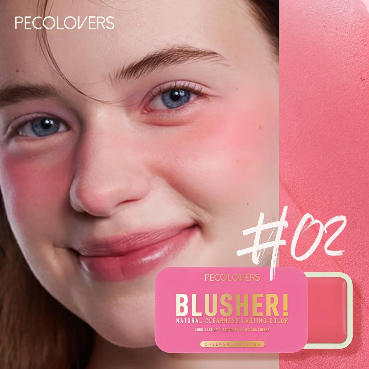 PECOLOVERS Waterproof Cream Blush – Long-Lasting All Skin Tones Cream Blush Qme 02