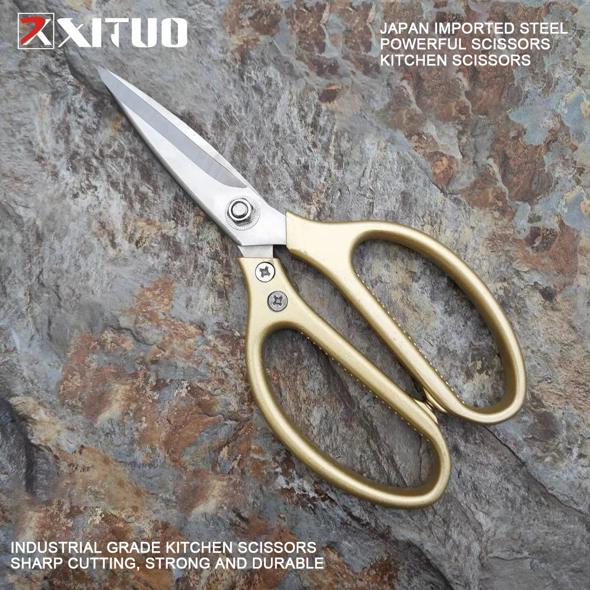 XITUO Stainless Steel Kitchen Scissors – Heavy-Duty Multipurpose Kitchen Scissors Qst SC02J