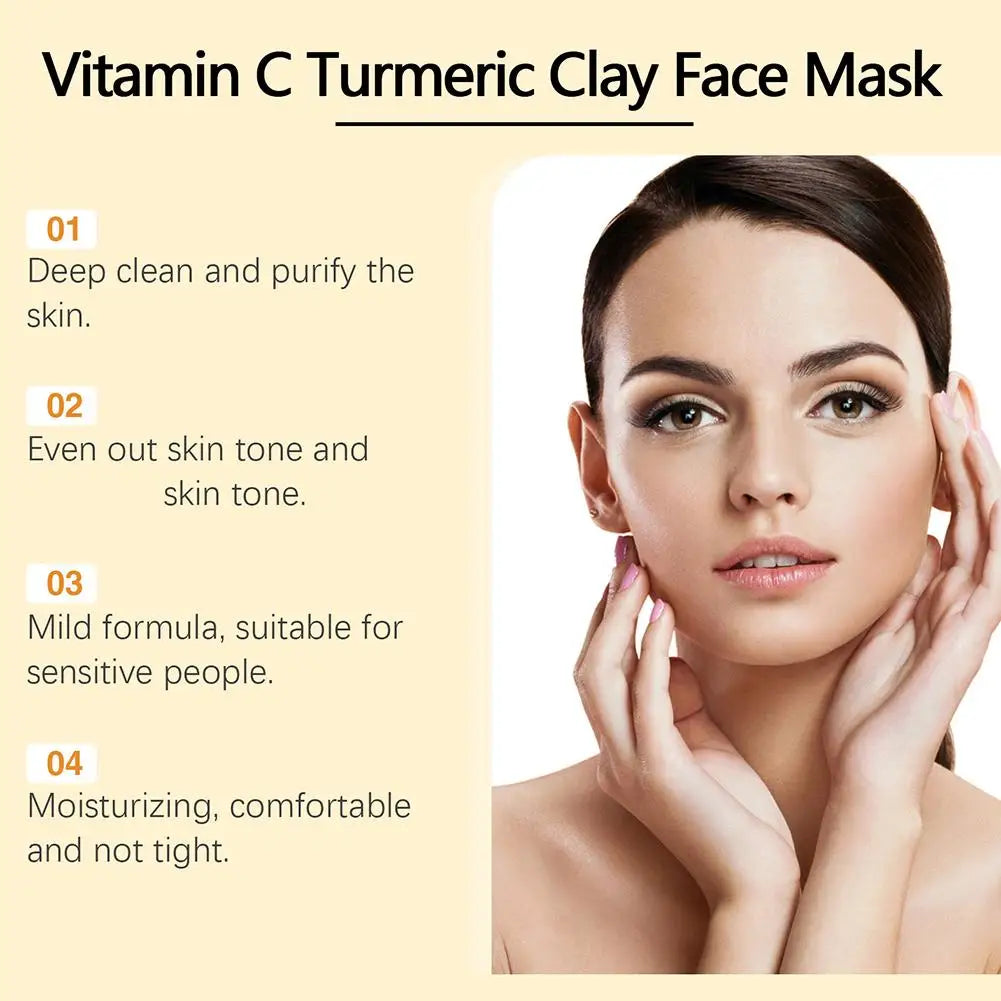 Vitamin C & Turmeric Clay Mask – Brightening Facial Skincare Brightening Clay Mask Qme