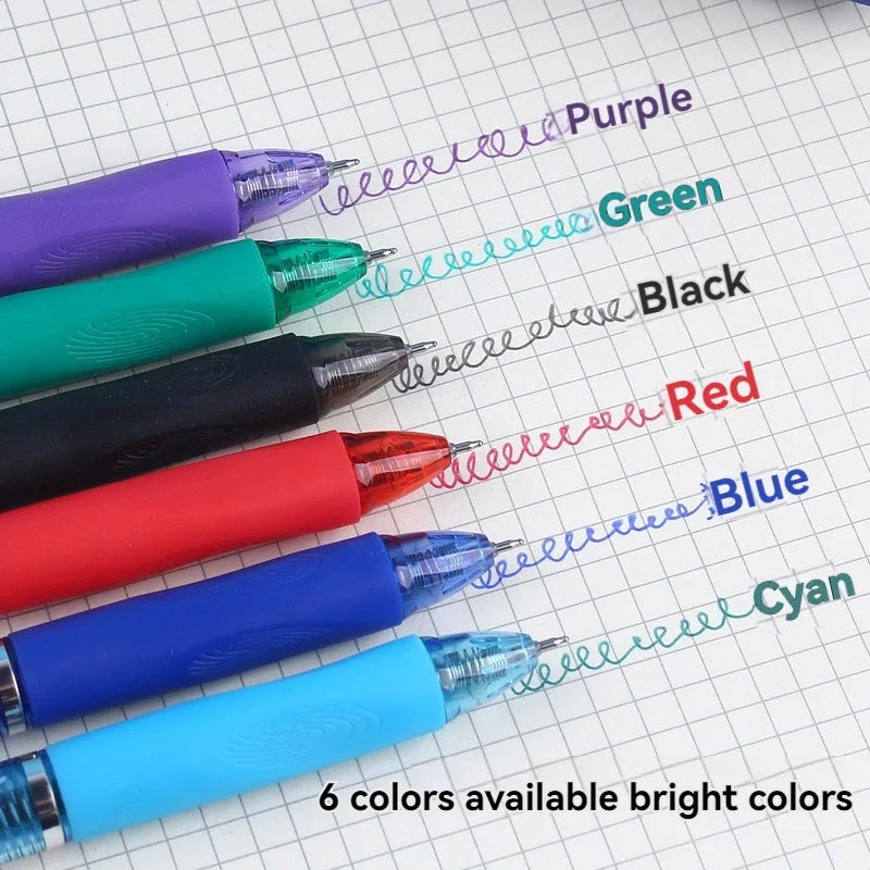 6-Color Erasable Gel Pens Refillable Retractable ST Tip 0.5mm Erasable Gel Pen Set Qme
