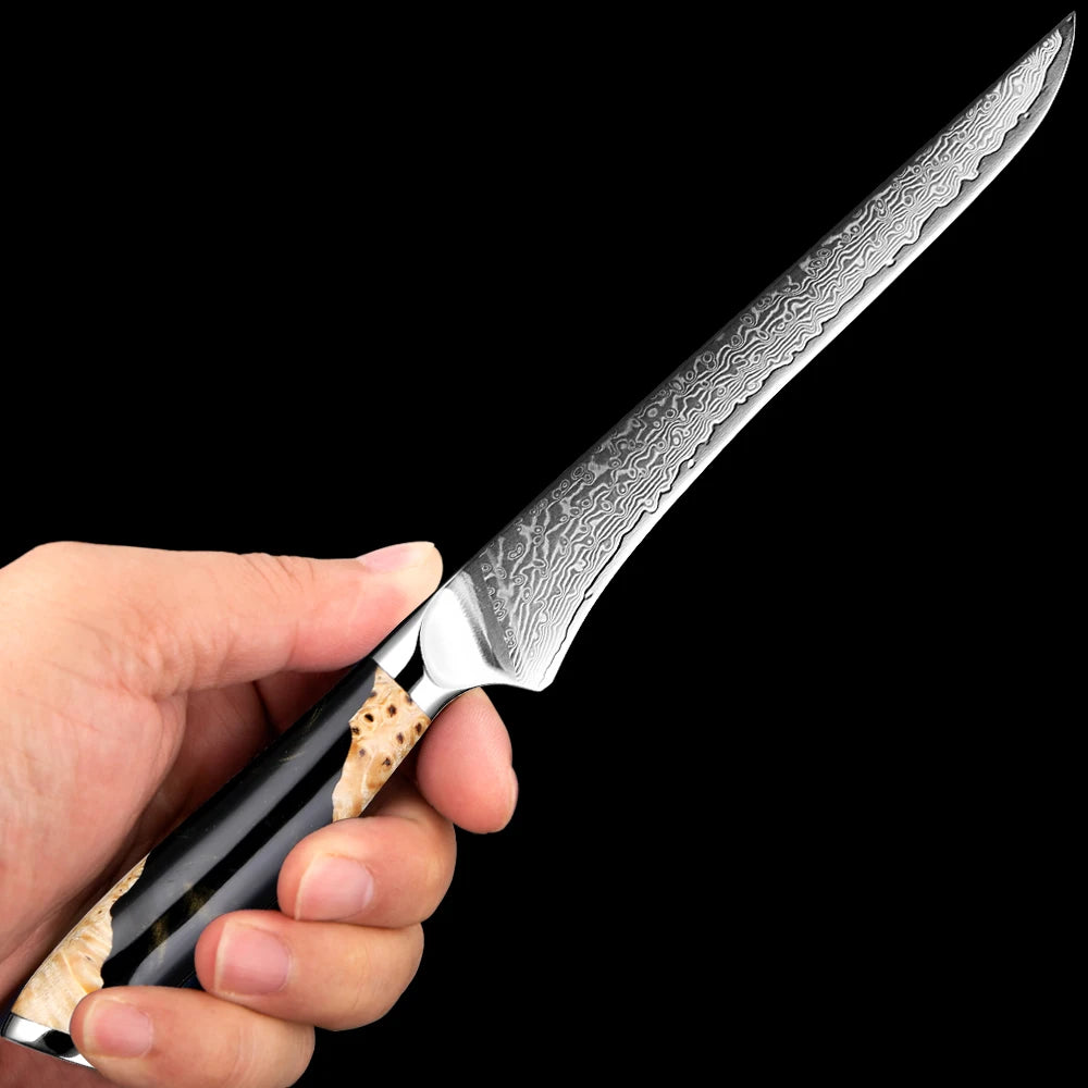 XITUO Damascus Steel Kitchen Knife Set – Santoku & Utility 1–6PCS Kitchen Knife Set Qst