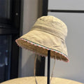 Women's Lace-Up Fisherman Bucket Hat – Plaid Summer Sun Hat Bucket Sun Hat Qme Khaki