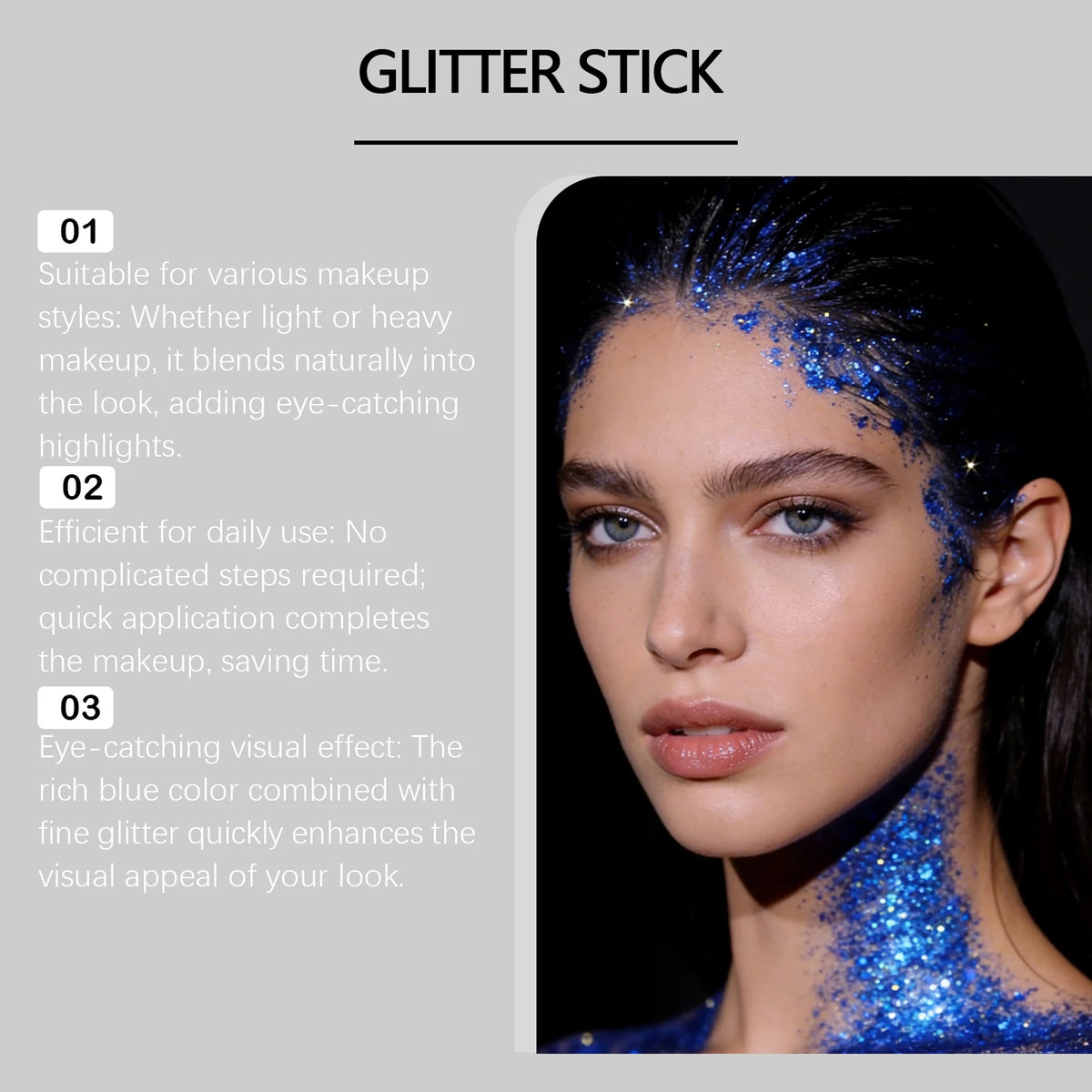 Blue Mermaid Body Glitter Stick – Face & Body Shimmer Body Glitter Stick Qst