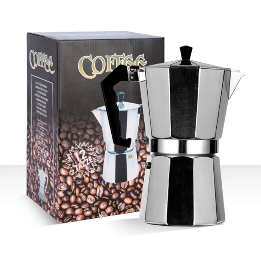 Italian Octagonal Aluminum Moka Pot 600ML – Stovetop Espresso Maker Stovetop Moka Pot Qst