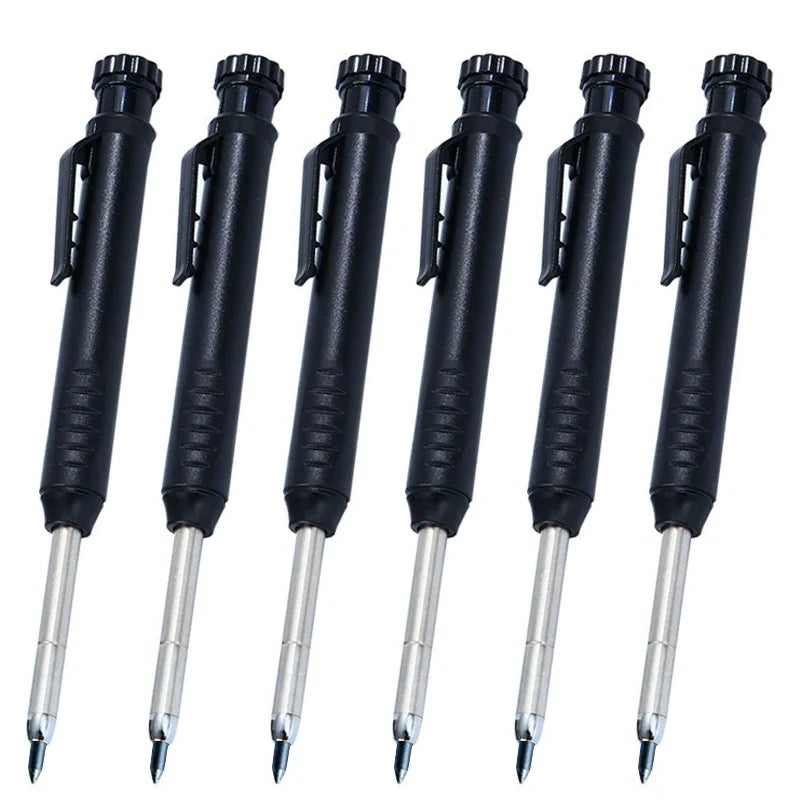 Mechanical Pencils Long Head – Woodworking & Drawing Marking Pen Mechanical Marking Pencil Qme 6pcs black