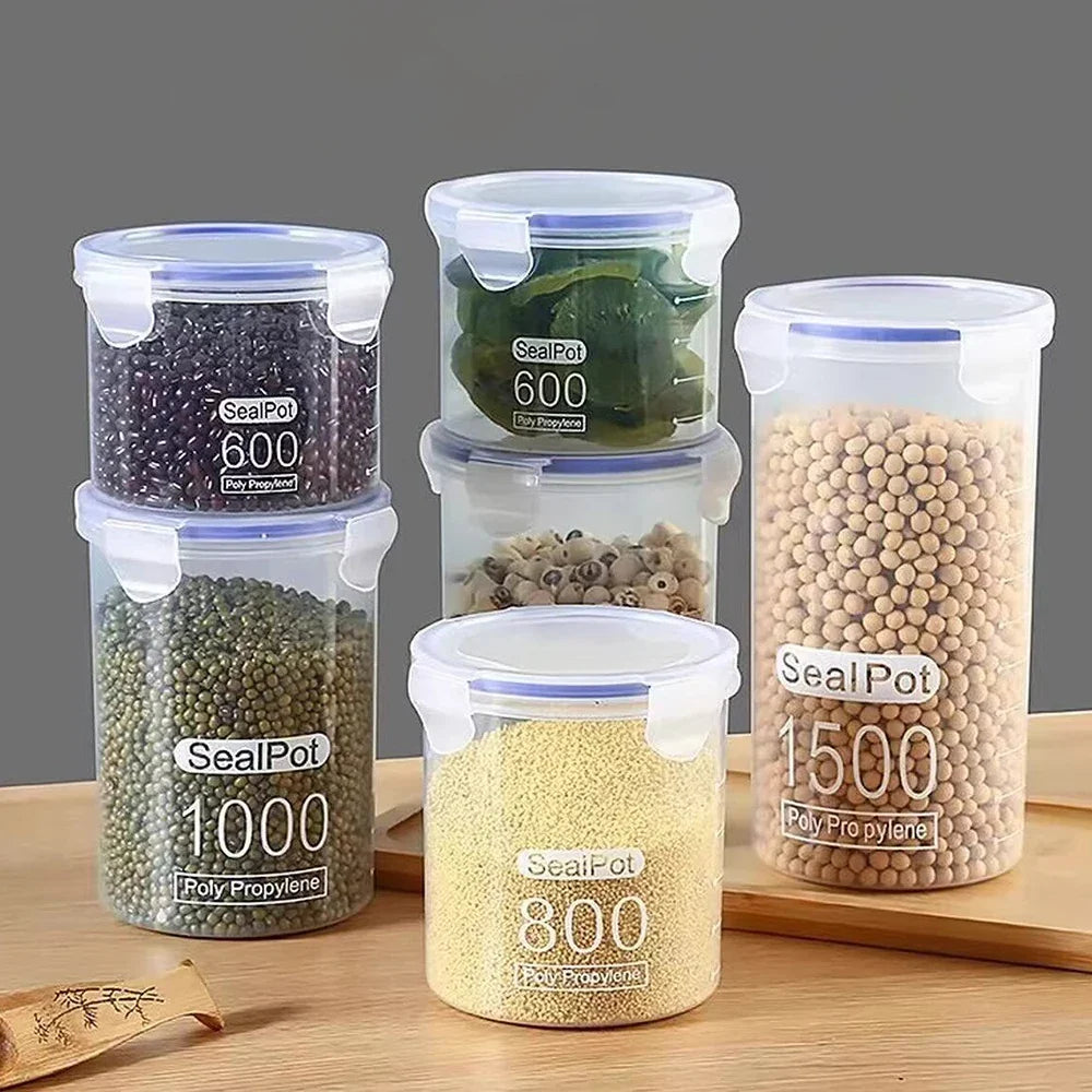 1000ml Airtight Food Storage Container – Clear Sealed Plastic Jar Food Storage Container Qme