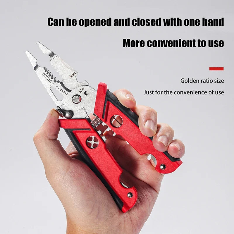 Wire Crimper Stripper Cutting Pliers | Cr-V Steel Electrician Tool Electrician Pliers Tool Qme