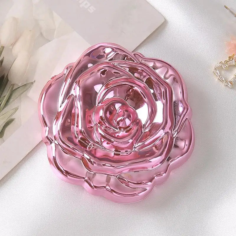 Double-Sided Rose Pocket Mirror – Compact Makeup Mirror Compact Pocket Mirror Qst A Pink